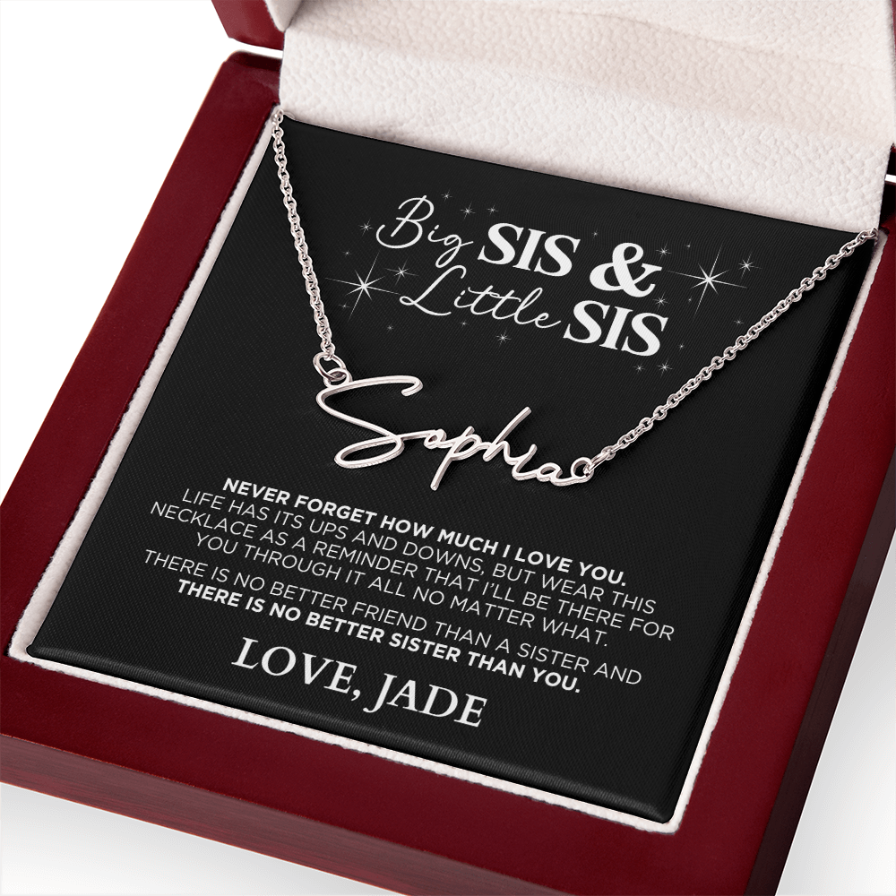 Big Sister Little Sister - Signature Name Necklace Gift