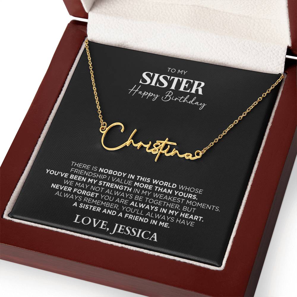 Personalized Name Necklace Gift For Sister - Birthday