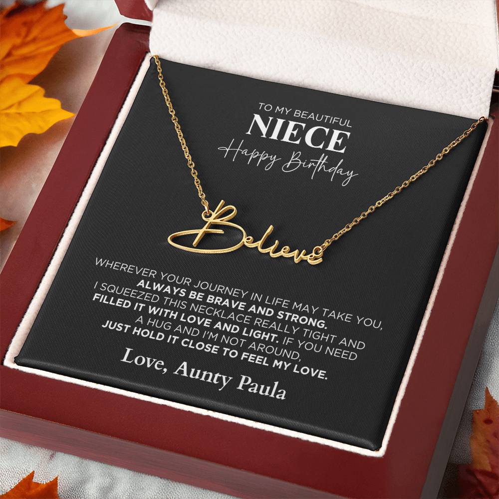 Personalized Name Necklace Gift For Niece - Happy Birthday