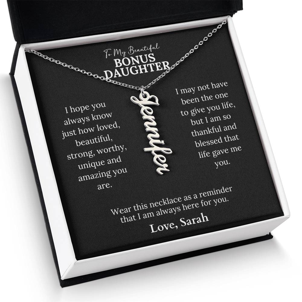 Personalized Name Necklace For Bonus Daughter