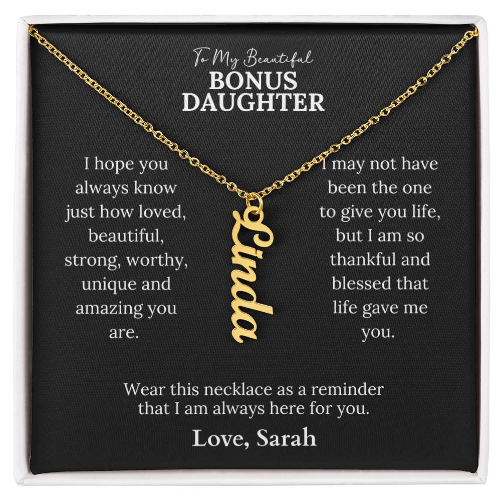 Personalized Name Necklace For Bonus Daughter