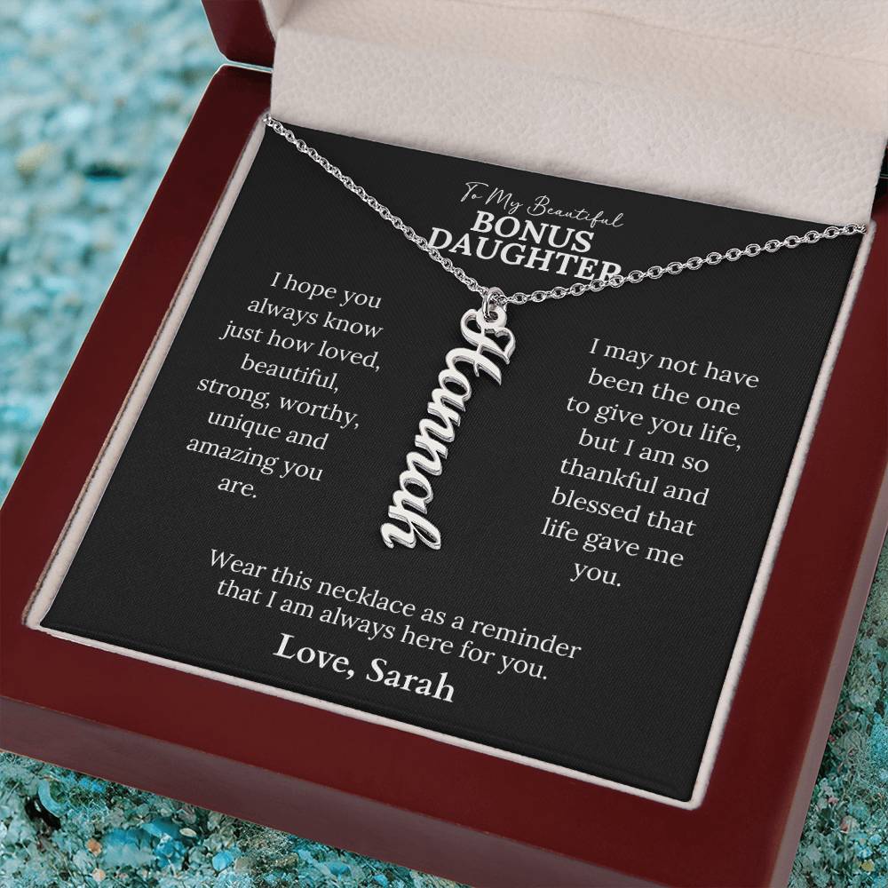 Personalized Name Necklace For Bonus Daughter