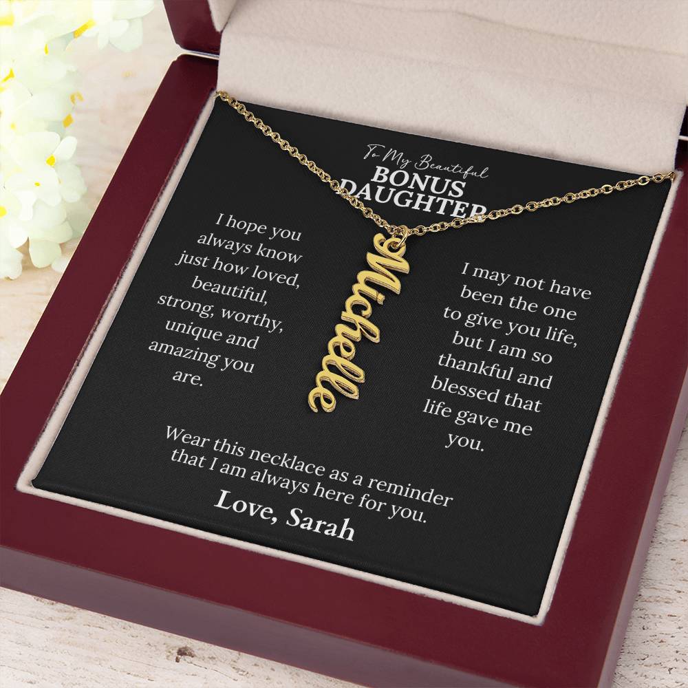 Personalized Name Necklace For Bonus Daughter