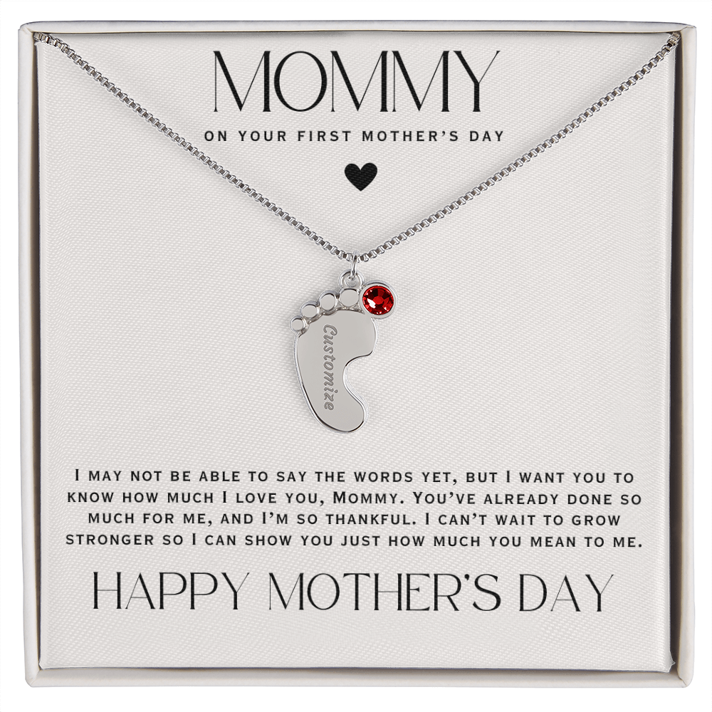 first mothers day necklace gift from baby. Personalized birthstone necklace