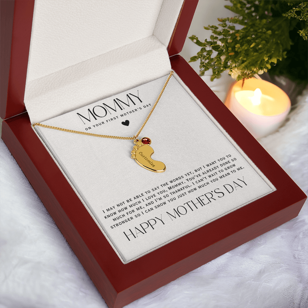 First Mother's Day Personalized Birthstone Necklace Gift