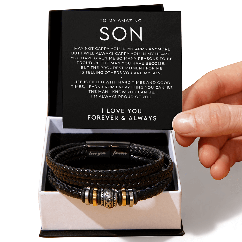 bracelet gift for sons with sweet message of love.