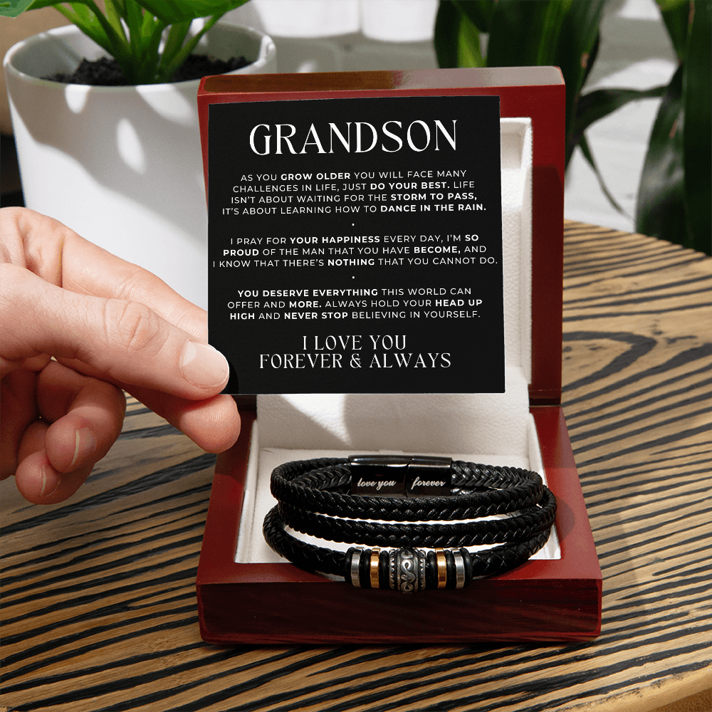 Grandson Bracelet + Message Card Gift