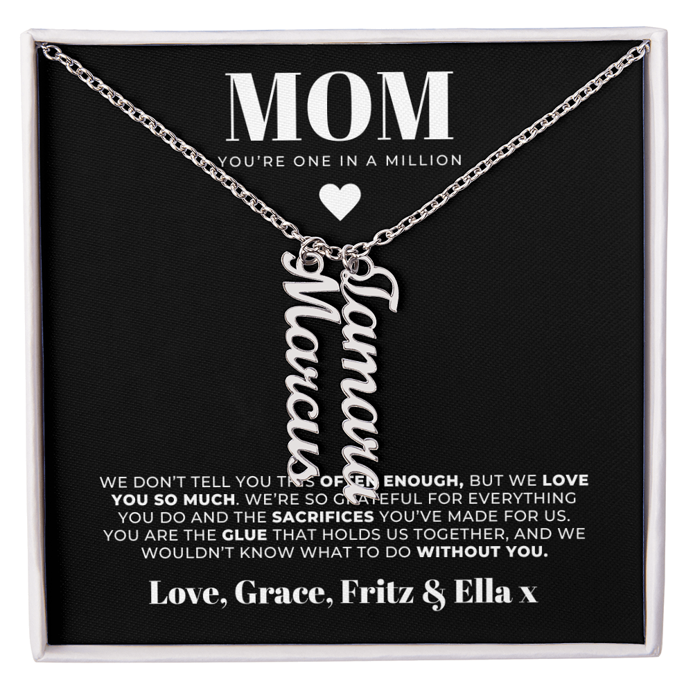 Personalized Name Necklace For Mom + Message Card