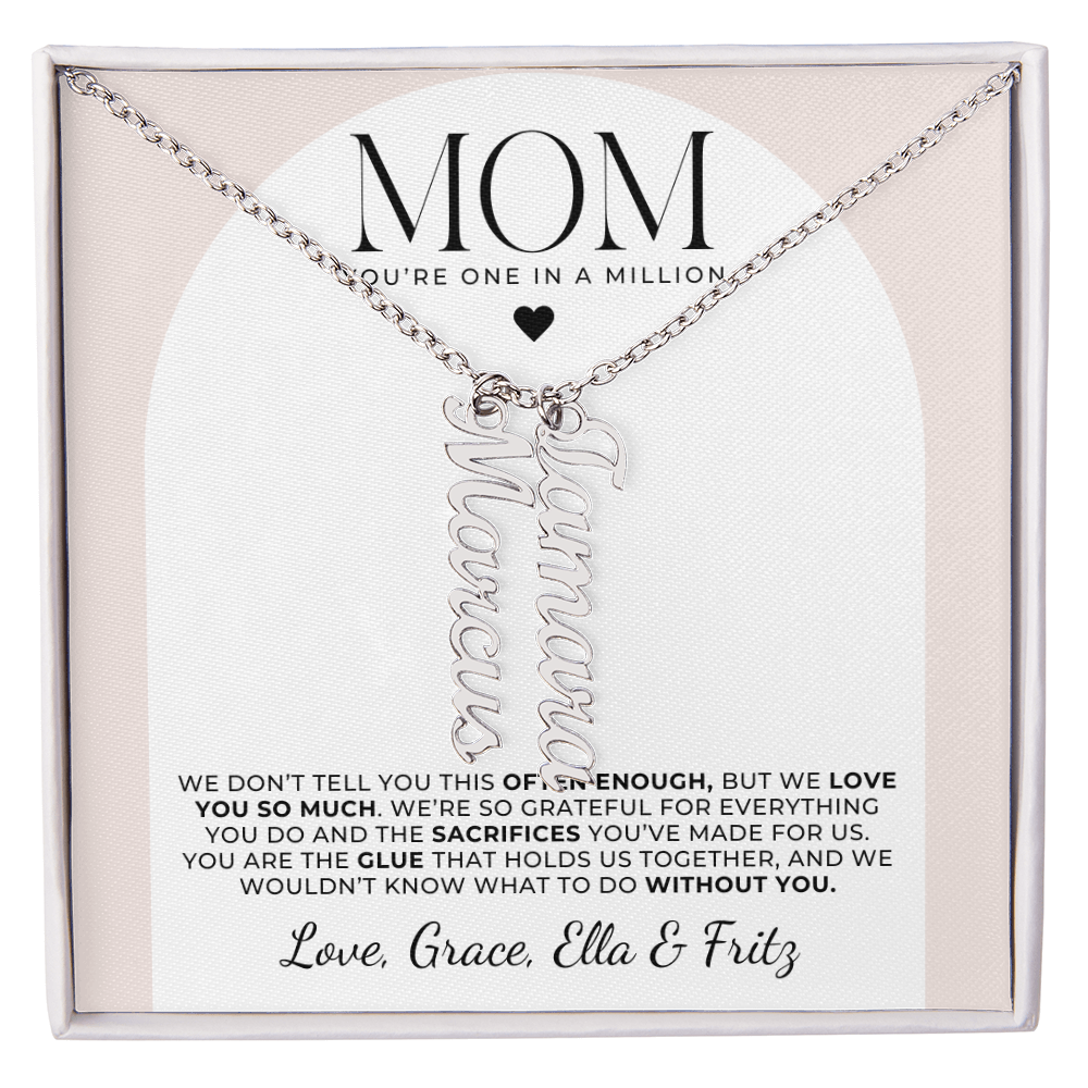 Personalized Multi Name Necklace - To Mom