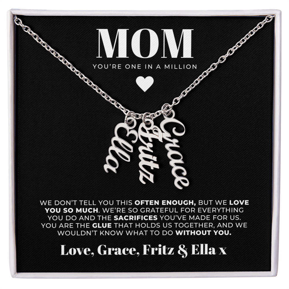 Personalized Name Necklace For Mom + Message Card