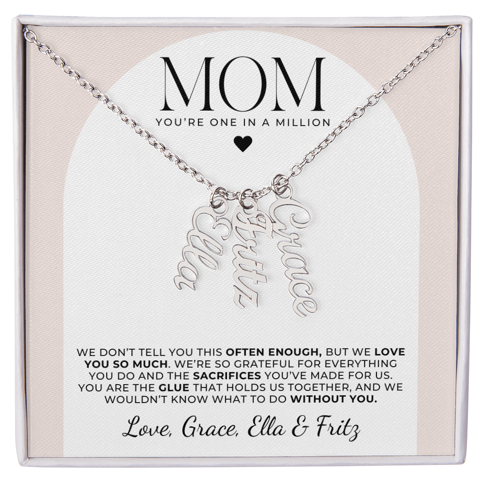 Personalized Multi Name Necklace - To Mom