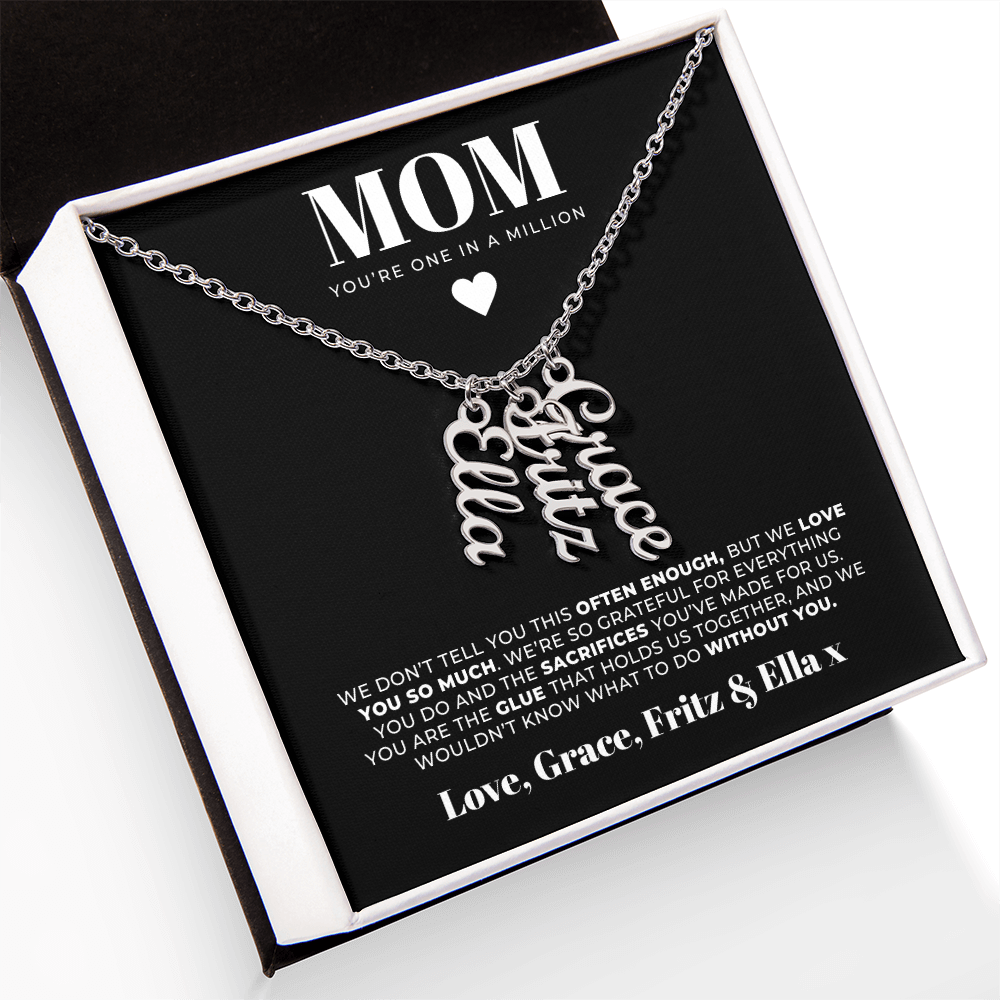 Personalized Name Necklace For Mom + Message Card