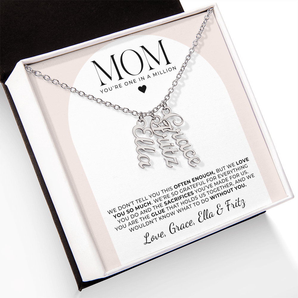 Personalized Multi Name Necklace - To Mom