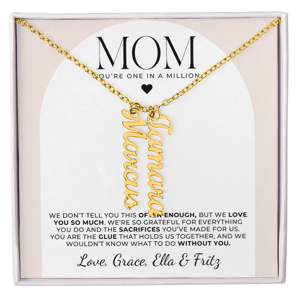 Personalized Multi Name Necklace - To Mom