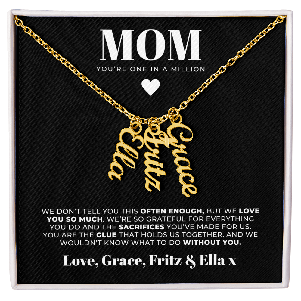 Personalized Name Necklace For Mom + Message Card