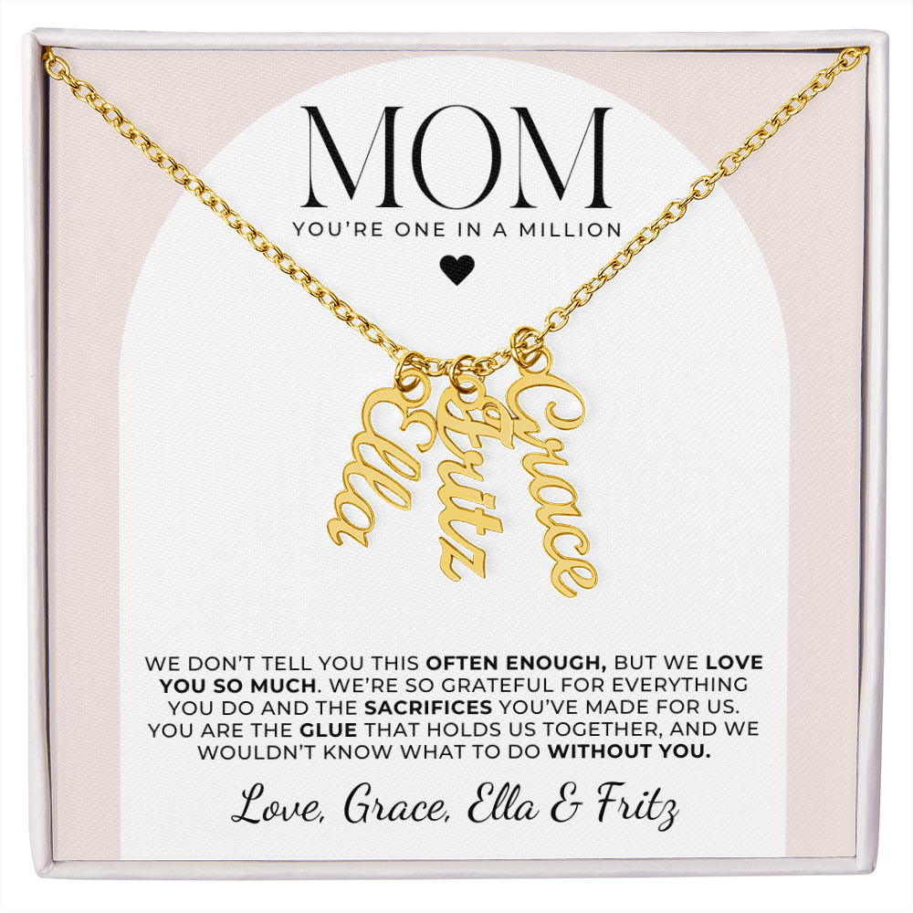 Personalized Multi Name Necklace - To Mom