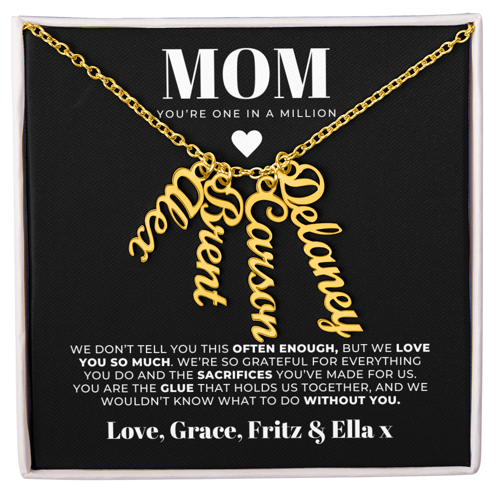 Personalized Name Necklace For Mom + Message Card