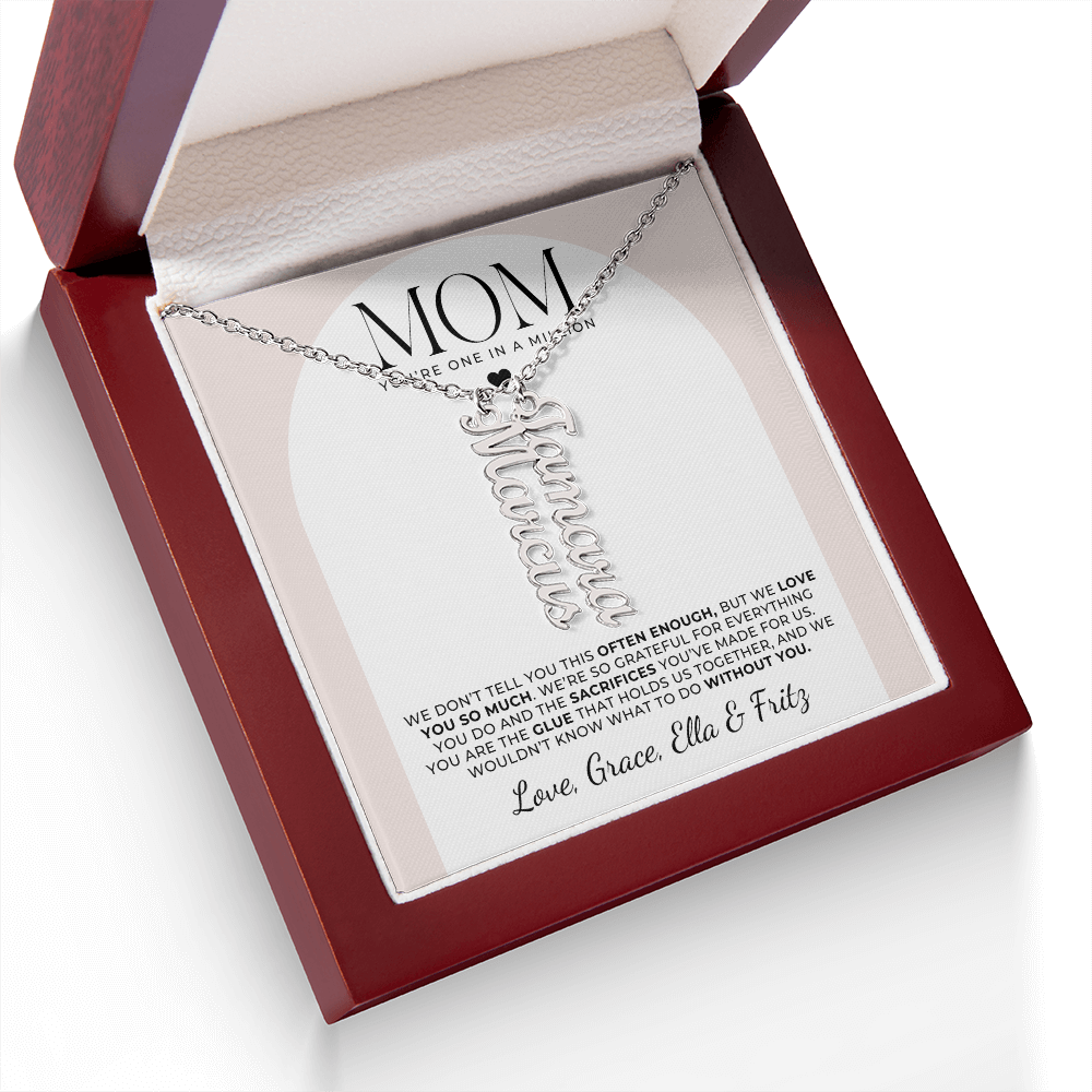 Personalized Multi Name Necklace - To Mom