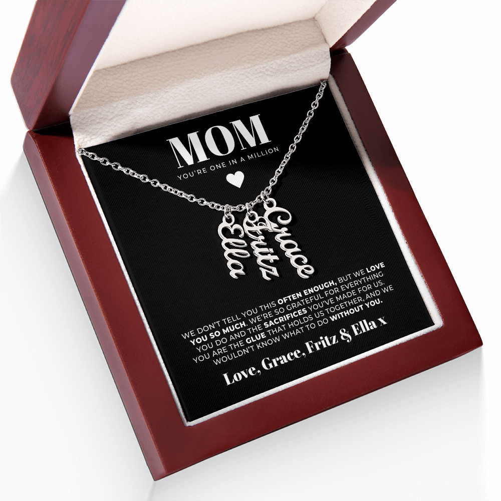 Personalized Name Necklace For Mom + Message Card