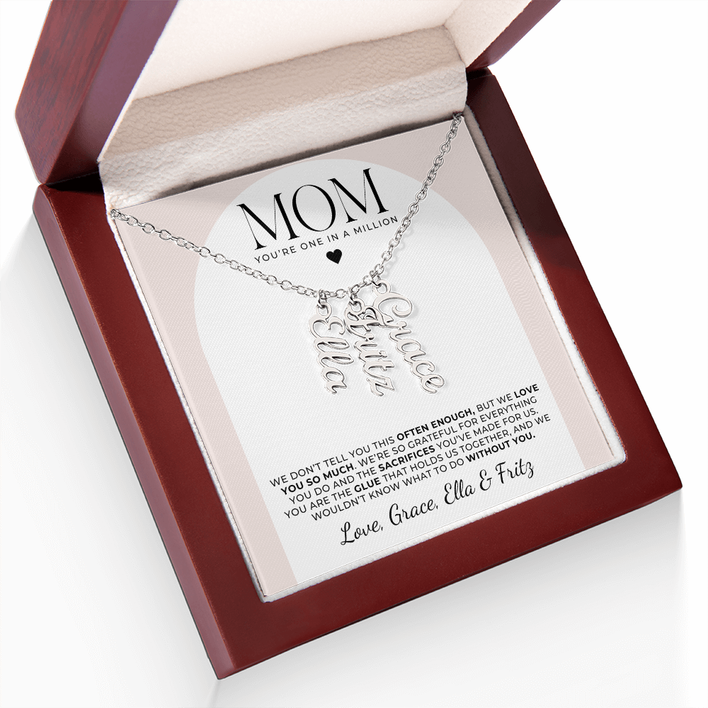 Personalized Multi Name Necklace - To Mom