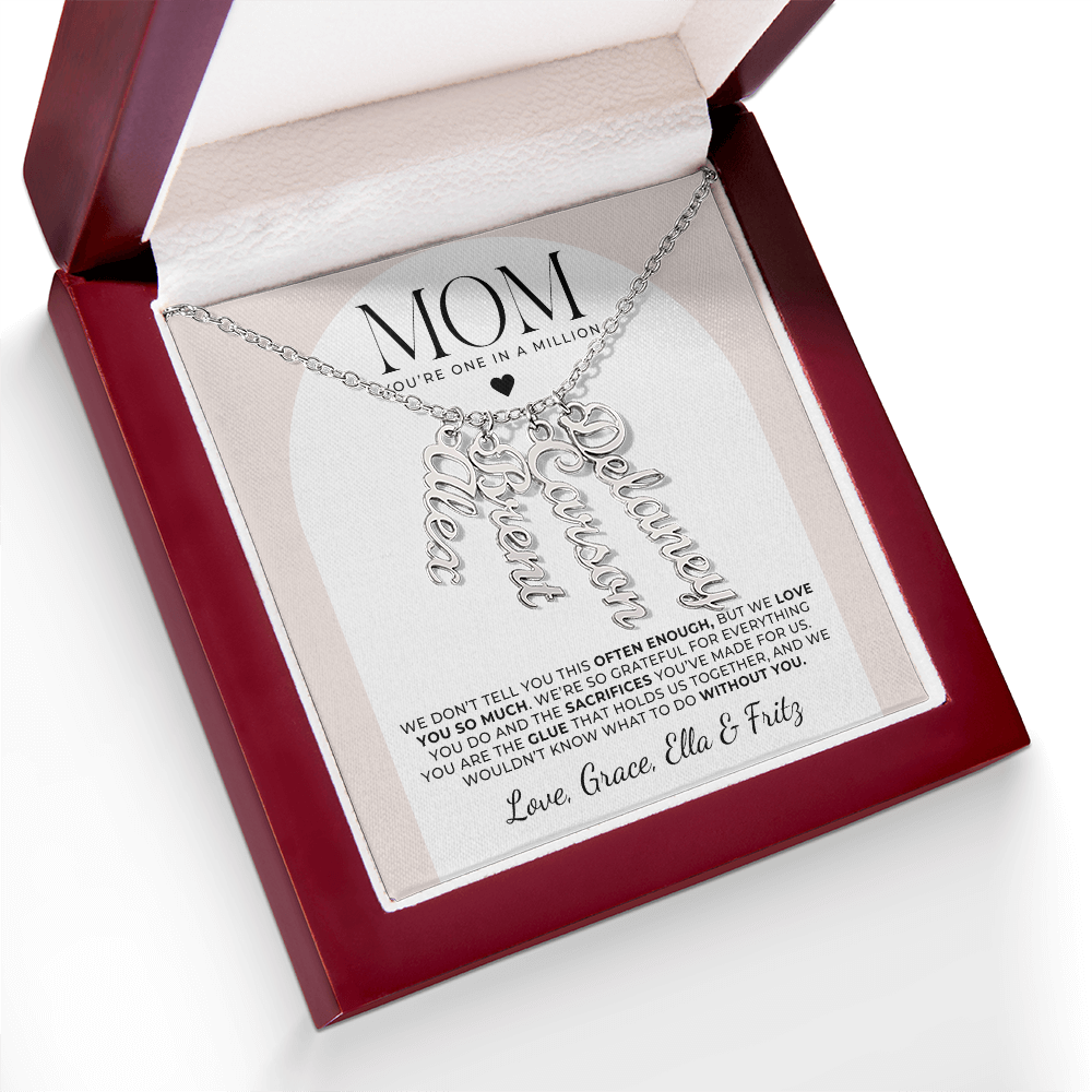 Personalized Multi Name Necklace - To Mom