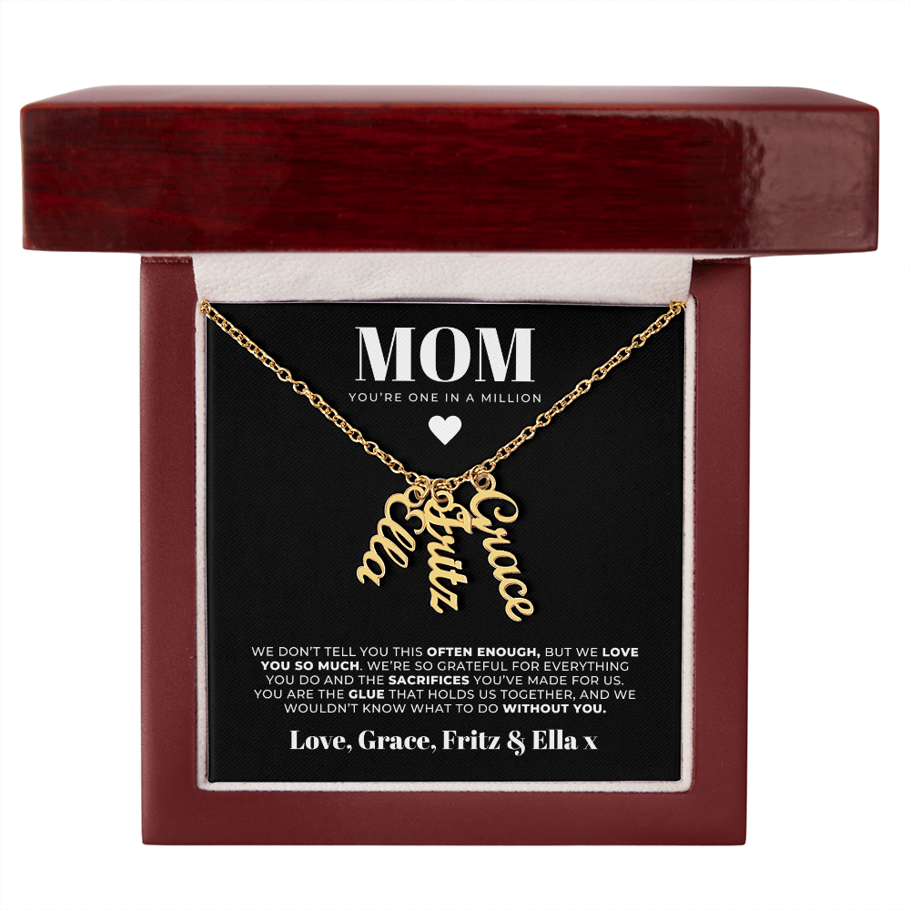 Personalized Name Necklace For Mom + Message Card