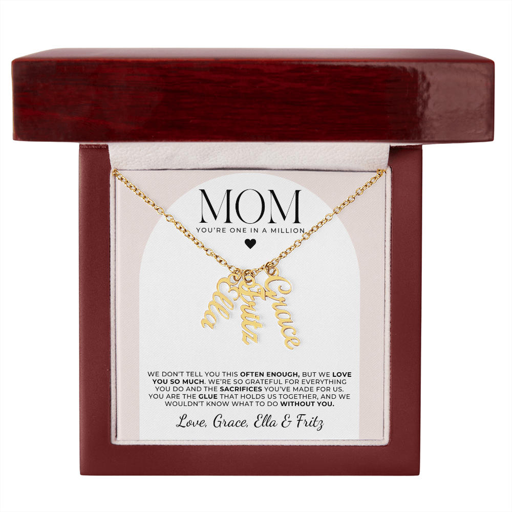 Personalized Multi Name Necklace - To Mom