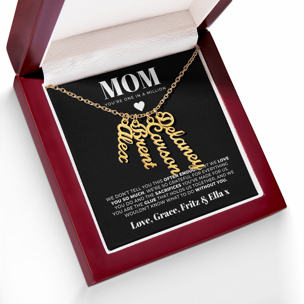 Personalized Name Necklace For Mom + Message Card