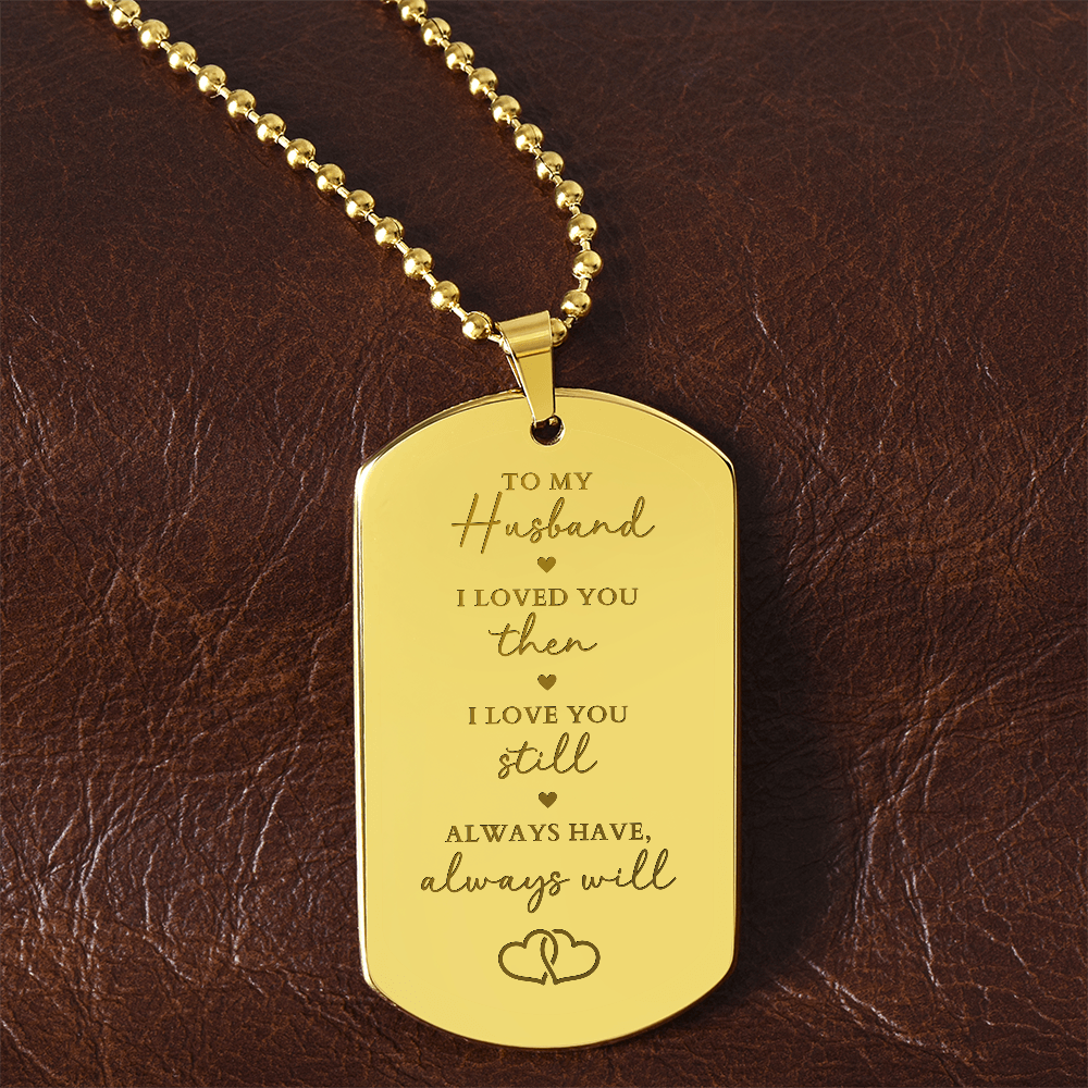 Engraved Dog Tag Necklace - Gift For Husband