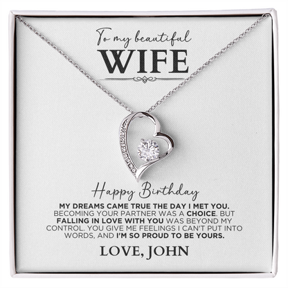 Forever Love Necklace To My Beautiful Wife - Birthday Gift