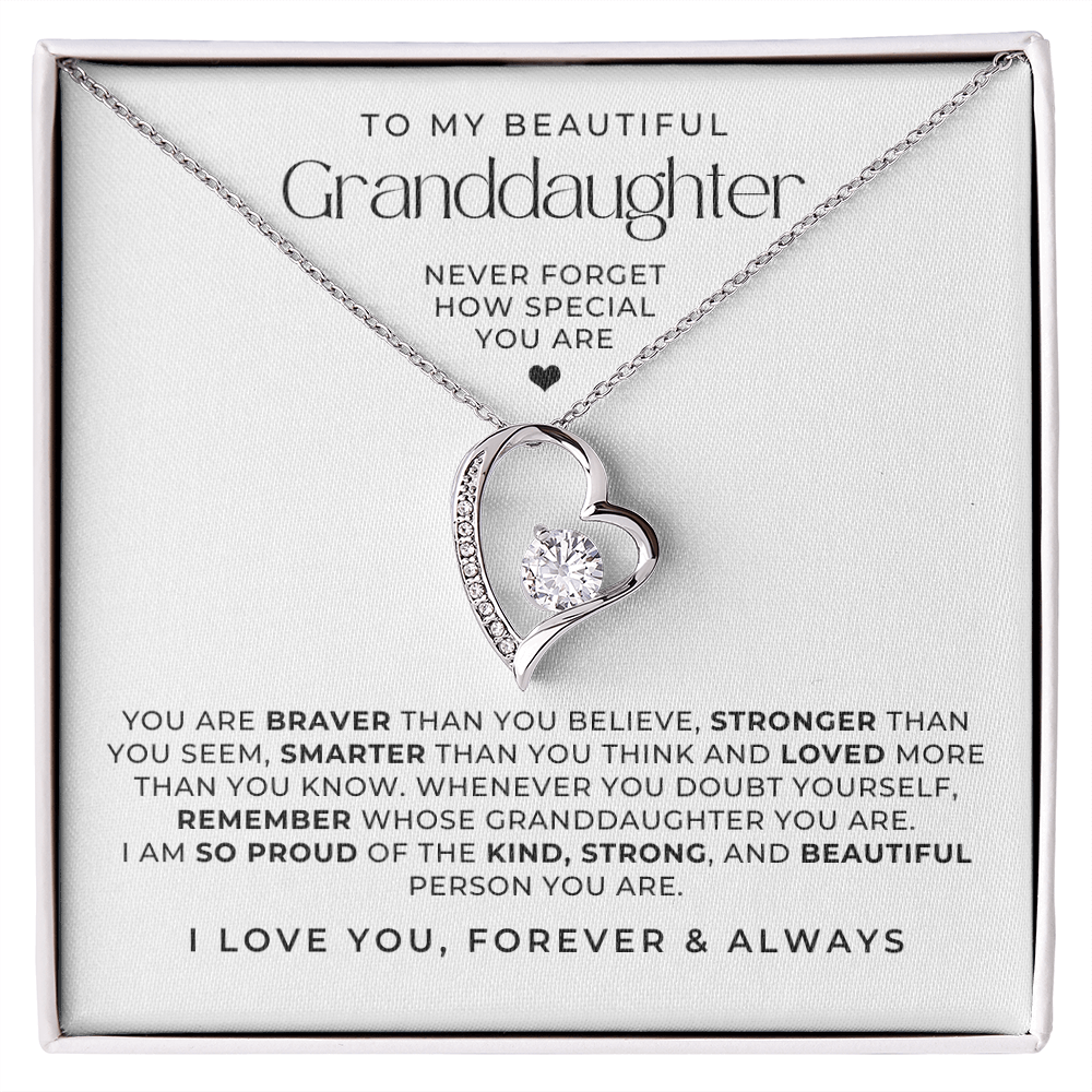 To My Granddaughter Necklace Gift