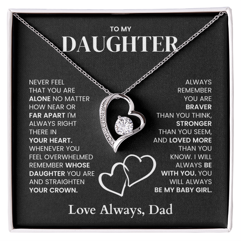 silver necklace gift to my daughter, loving message card included.