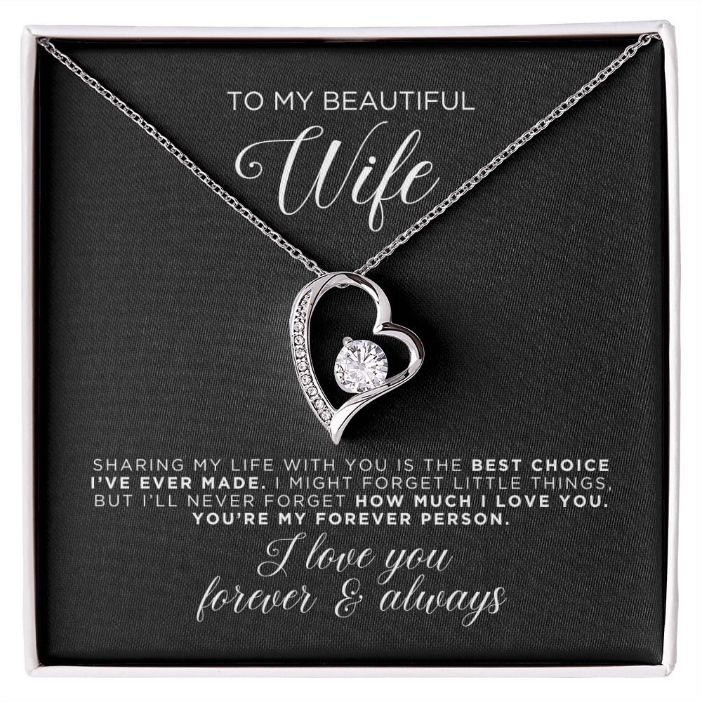 To My Beautiful Wife - Heart Necklace - Forever