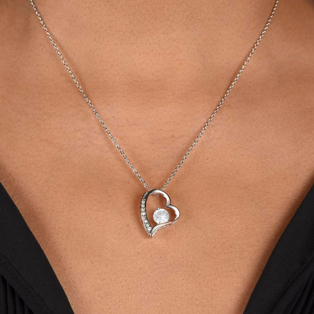 First Mother's Day 'Mommy' White Gold Heart Necklace