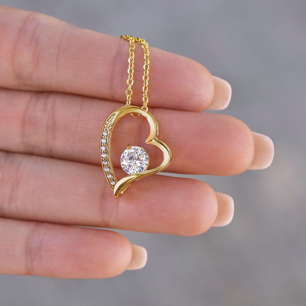 Gold Heart Granddaughter Necklace + Message Card