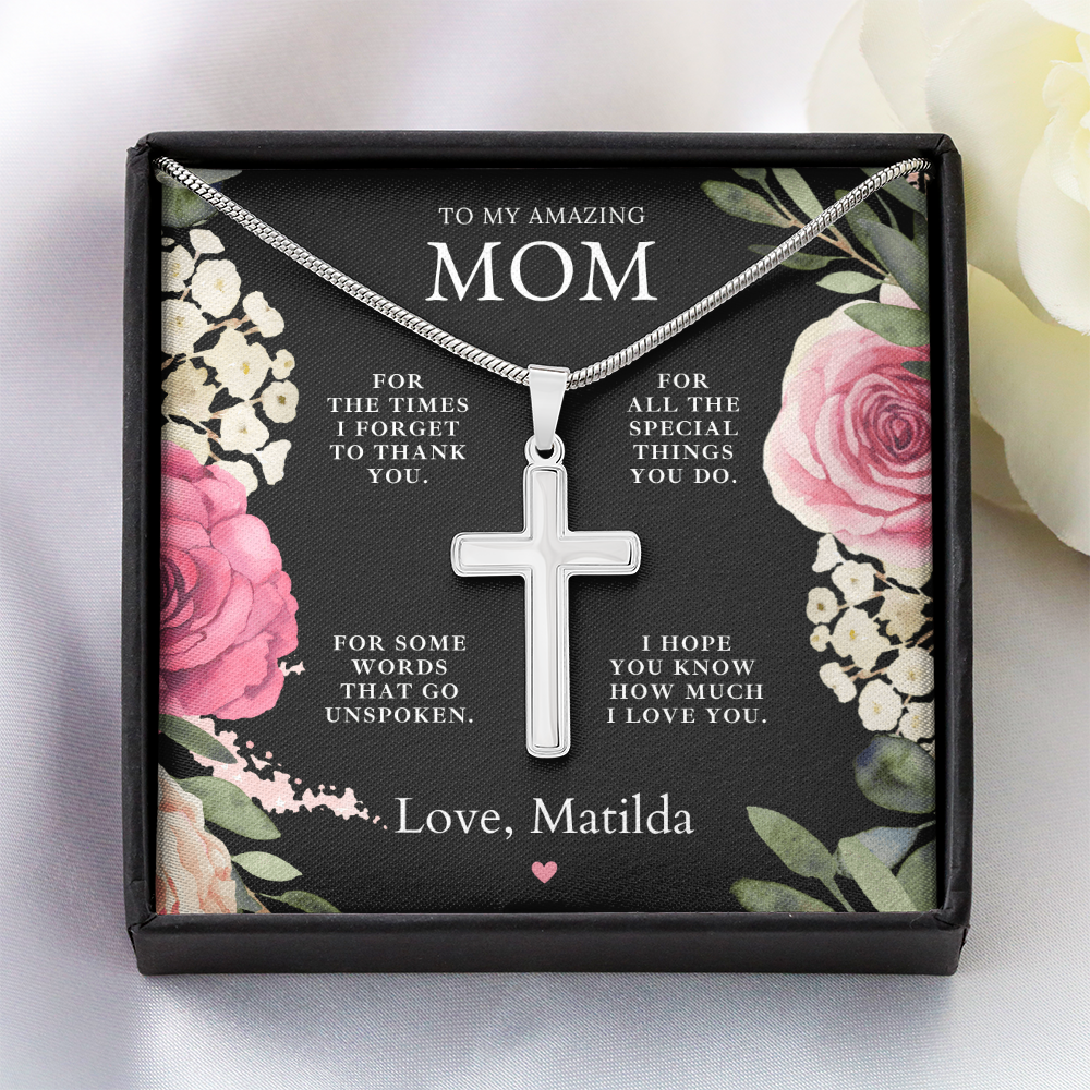 Amazing Mom Necklace + Message Card Gift