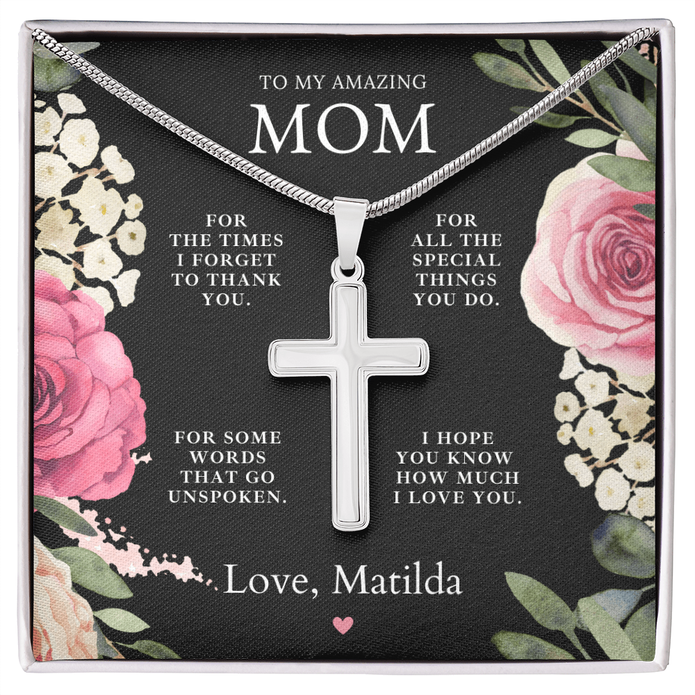 Amazing Mom Necklace + Message Card Gift