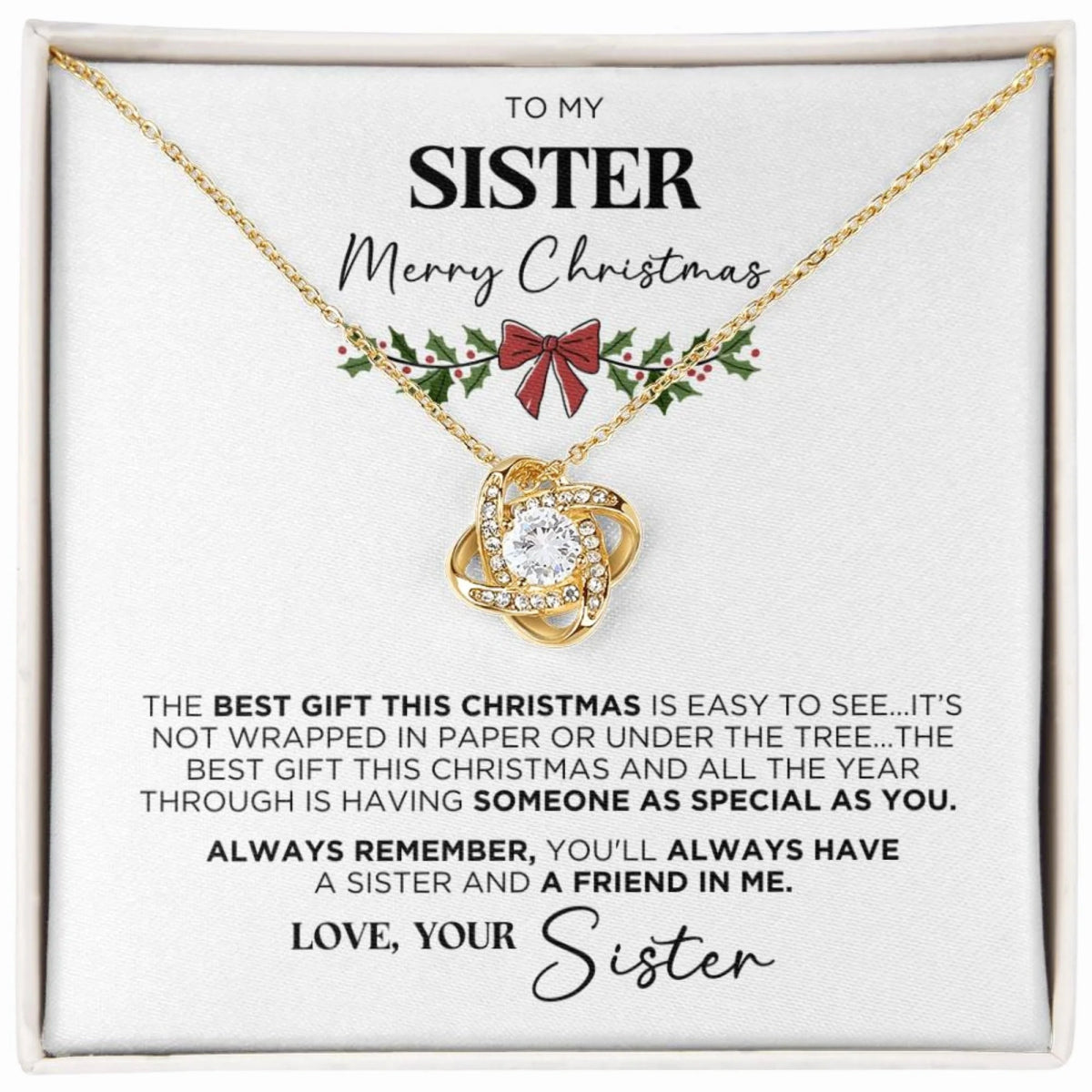 Christmas Necklace Gift For Sister - Merry Christmas - The Outlander Gifts