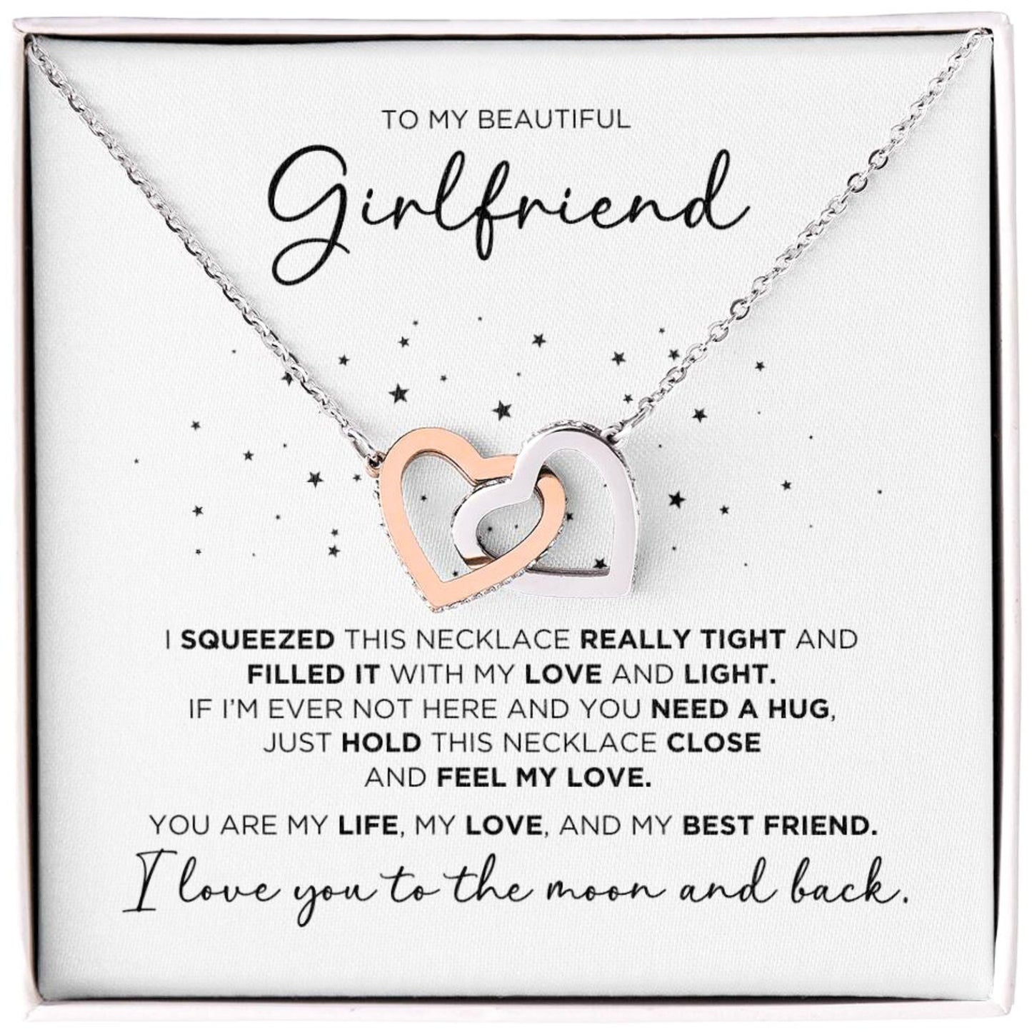 To My Beautiful Girlfriend Hearts Necklace - The Outlander Gifts