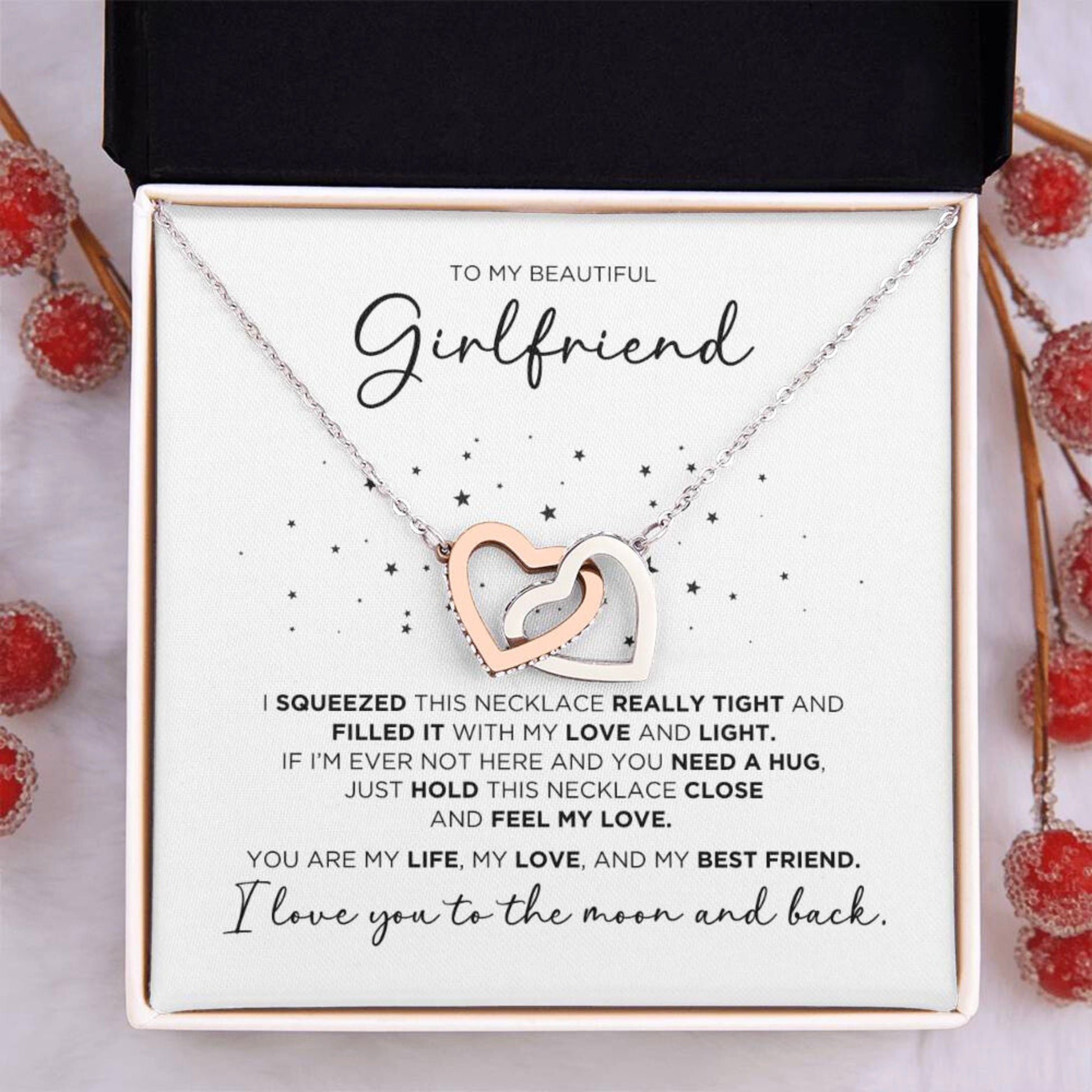 To My Beautiful Girlfriend Hearts Necklace - The Outlander Gifts