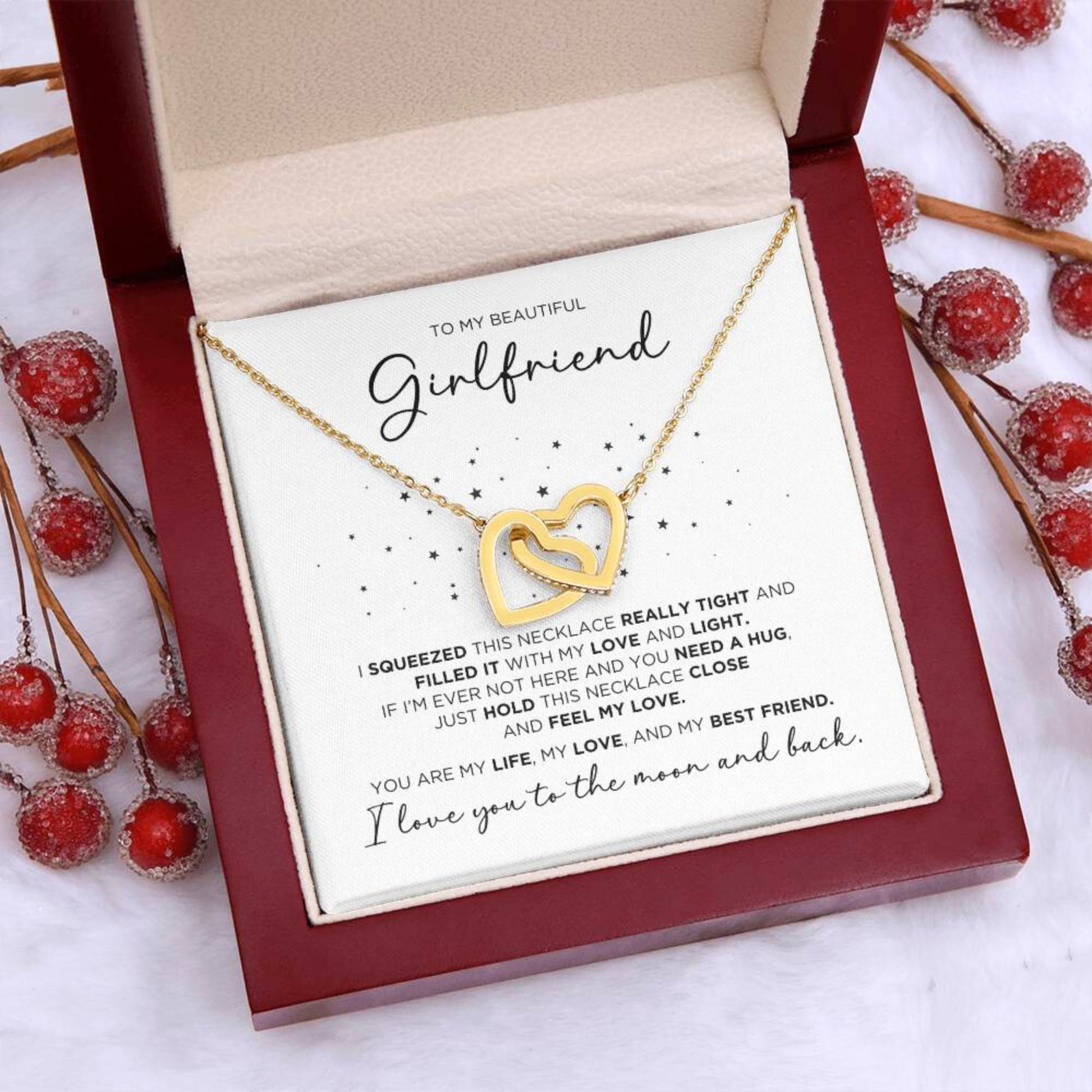 To My Beautiful Girlfriend Hearts Necklace - The Outlander Gifts