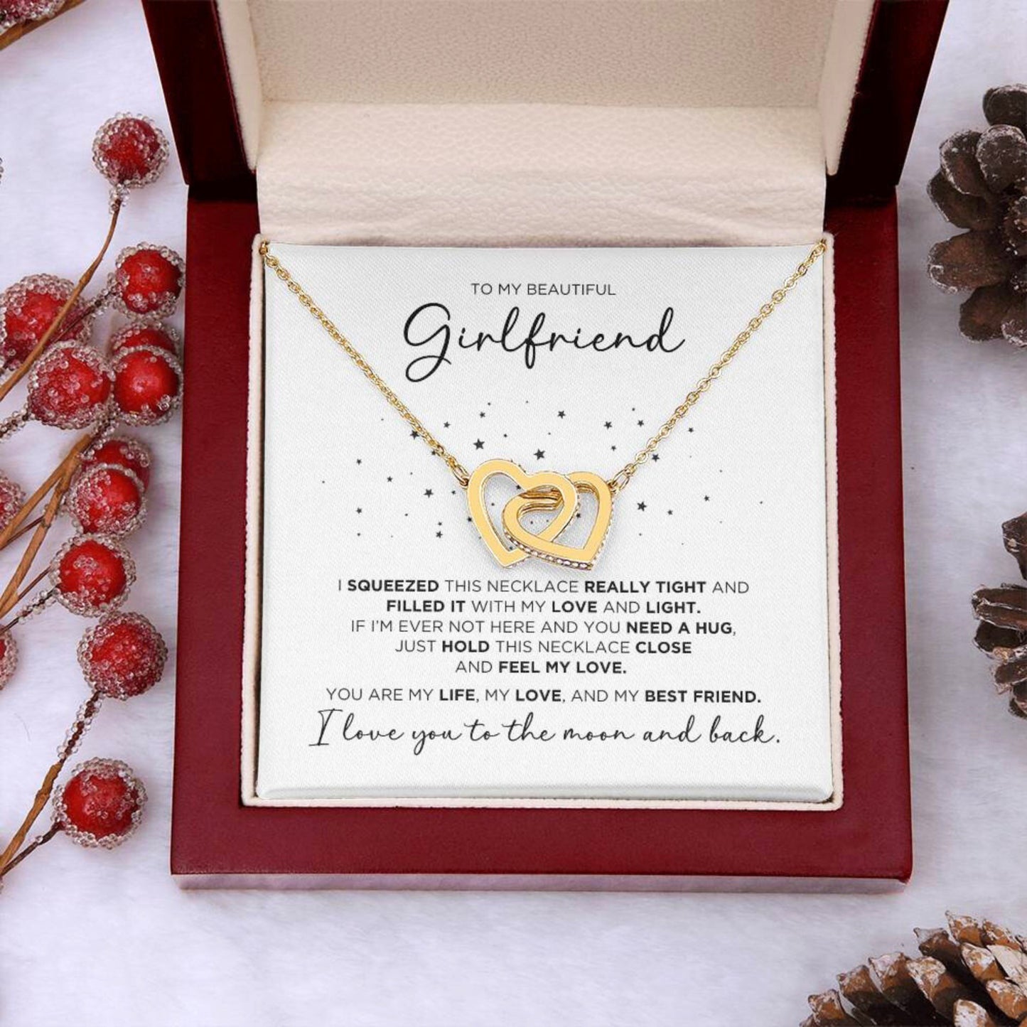 To My Beautiful Girlfriend Hearts Necklace - The Outlander Gifts