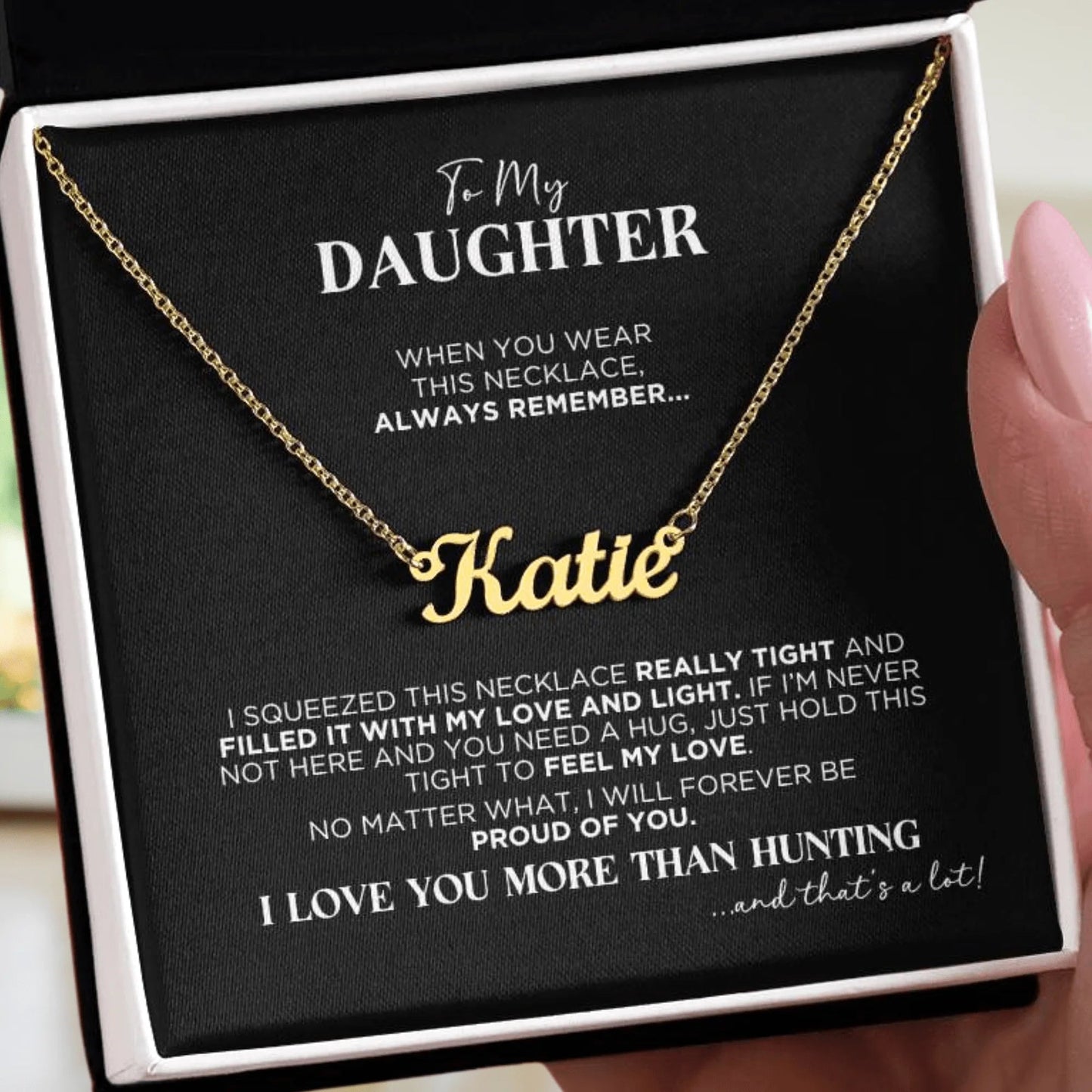 To My Daughter Forever Proud Personalized Name Necklace - The Outlander Gifts