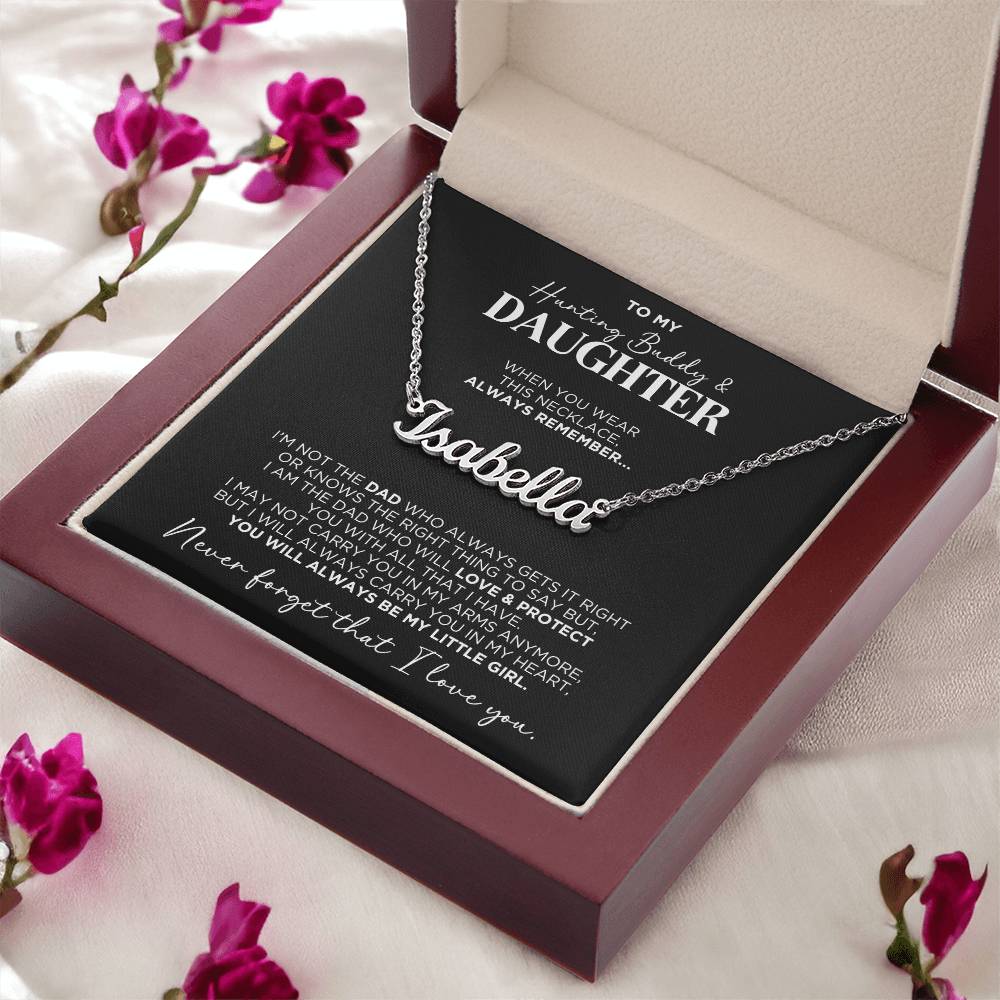 To My Daughter From Dad Hunting Personalized Name Necklace - The Outlander Gifts