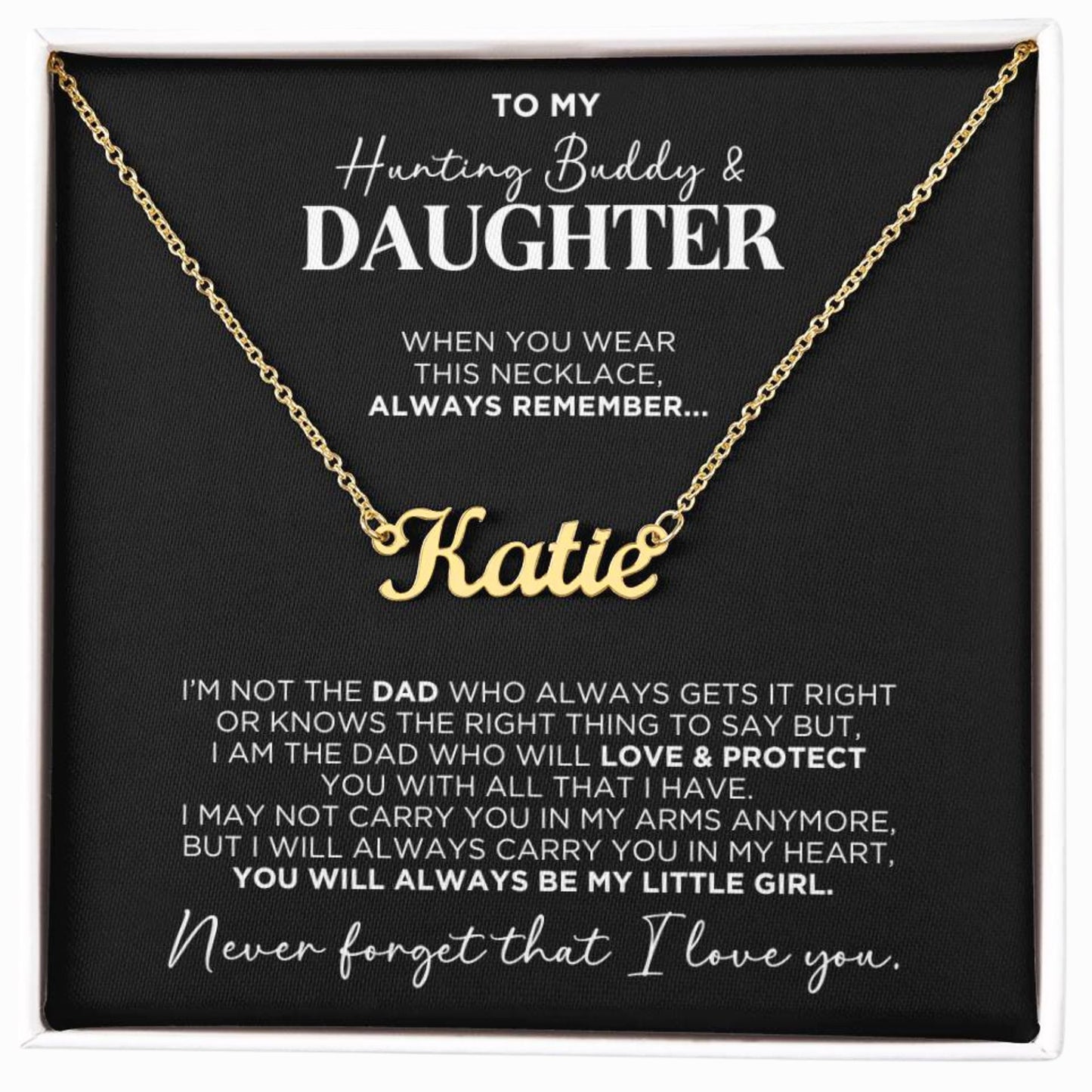 To My Daughter From Dad Hunting Personalized Name Necklace - The Outlander Gifts