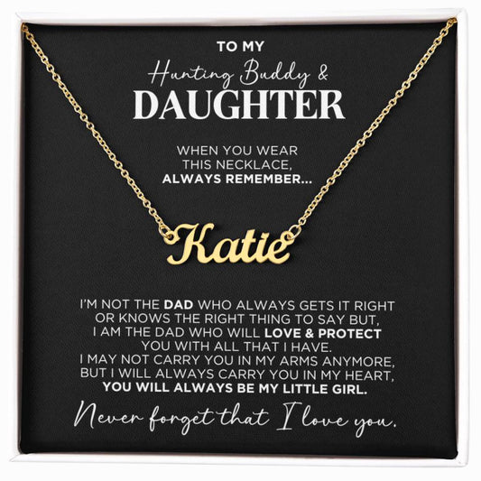 To My Daughter From Dad Hunting Personalized Name Necklace - The Outlander Gifts