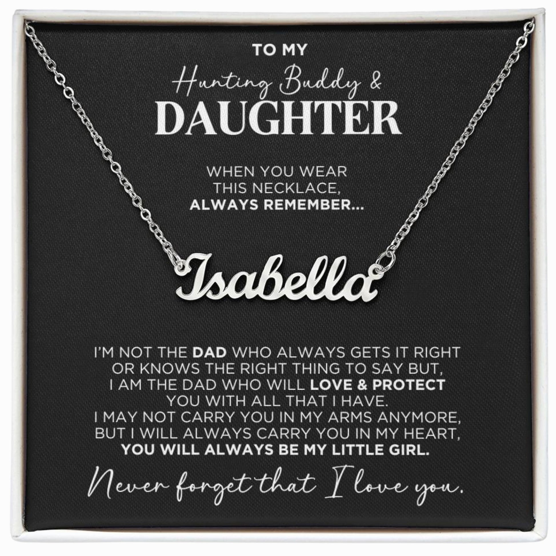 To My Daughter From Dad Hunting Personalized Name Necklace - The Outlander Gifts