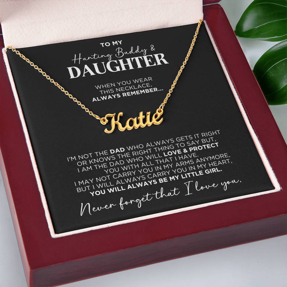 To My Daughter From Dad Hunting Personalized Name Necklace - The Outlander Gifts