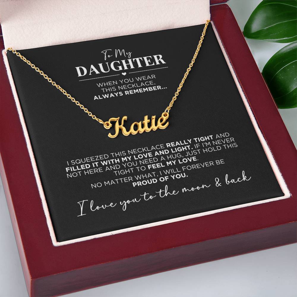 To My Daughter Moon and Back Personalized Name Necklace - The Outlander Gifts