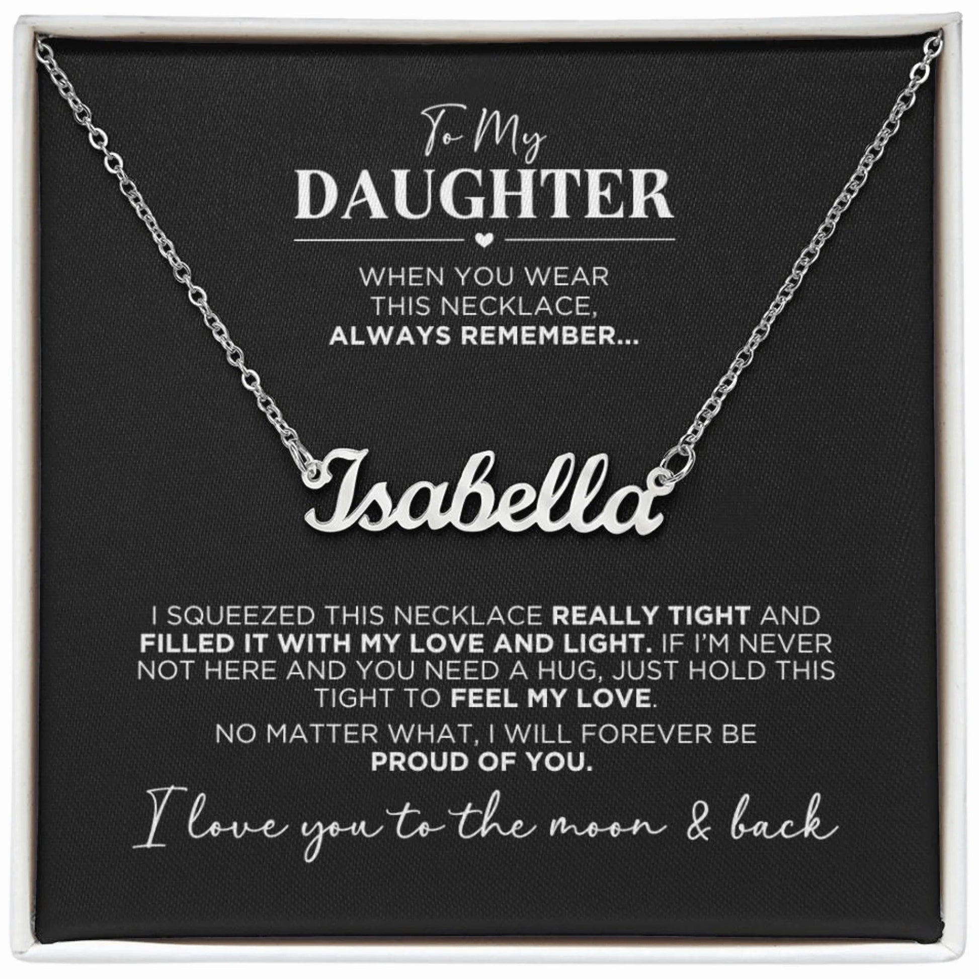 To My Daughter Moon and Back Personalized Name Necklace - The Outlander Gifts